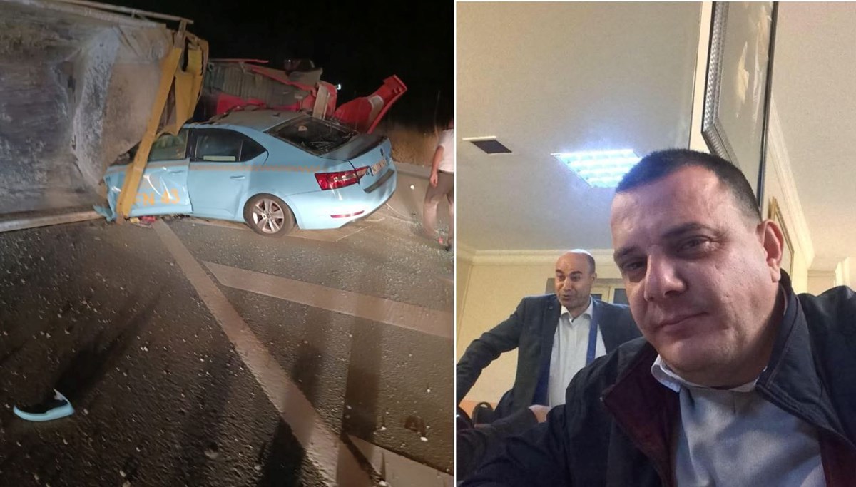 Korkunç ölüm: Hafriyat kamyonu taksinin üzerine devrildi