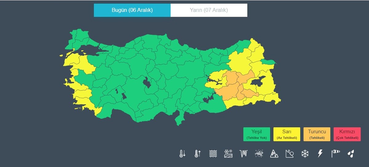 Kaynak: Meteoroloji Genel Müdürlüğü (MGM) Kaynak: Meteoroloji Genel Müdürlüğü (MGM)