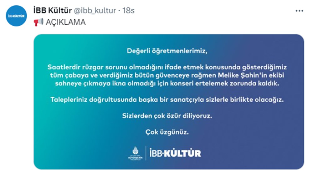 Rüzgar nedeniyle konser iptali tartışması devam ediyor: Melike Şahin cephesinden yeni açıklama - 4