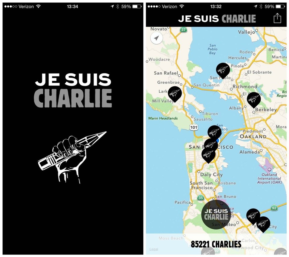 "Je Suis Charlie" iPhone uygulaması oldu - 1