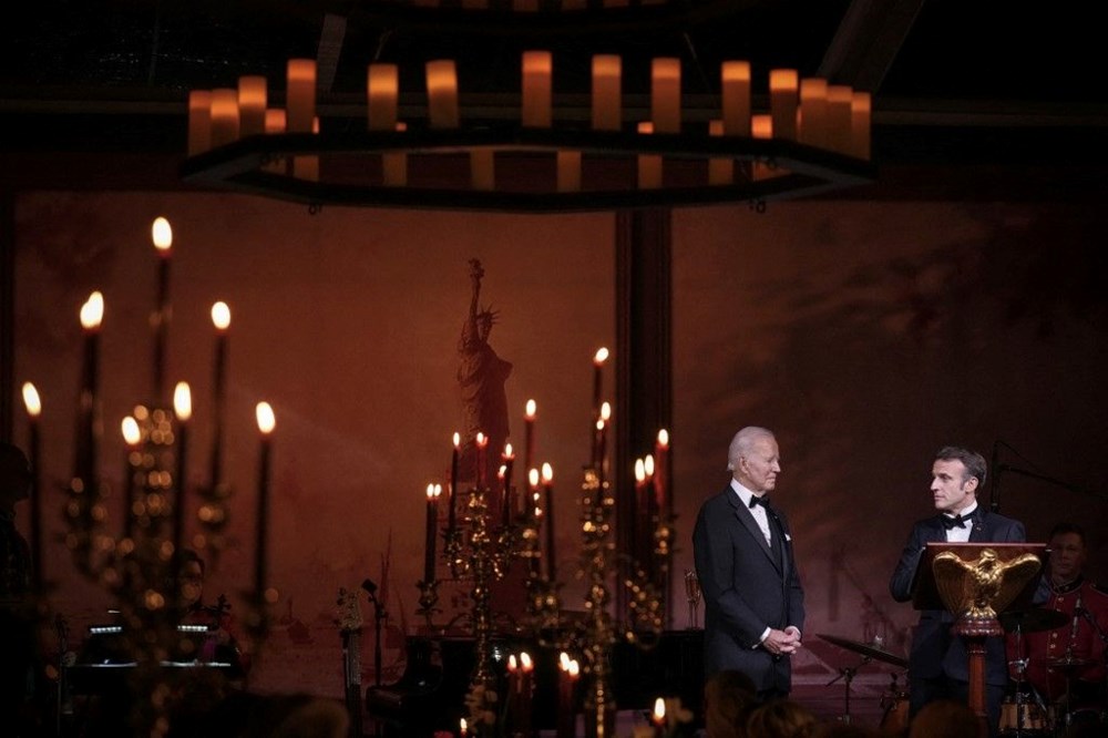 Beyaz Saray'da Emmanuel Macron ve ünlülerle akşam yemeği - 11