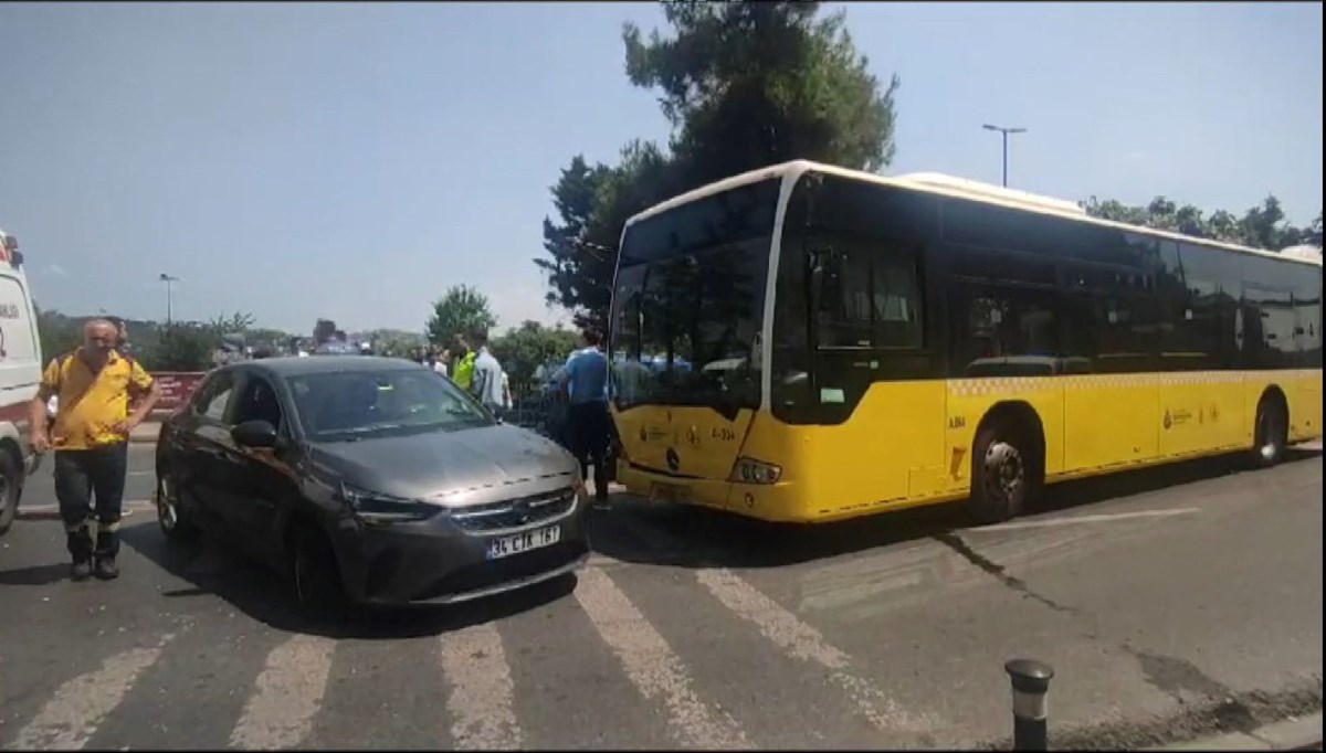 Beşiktaş'ta otomobil İETT otobüsüne çarptı: 6 yaralı