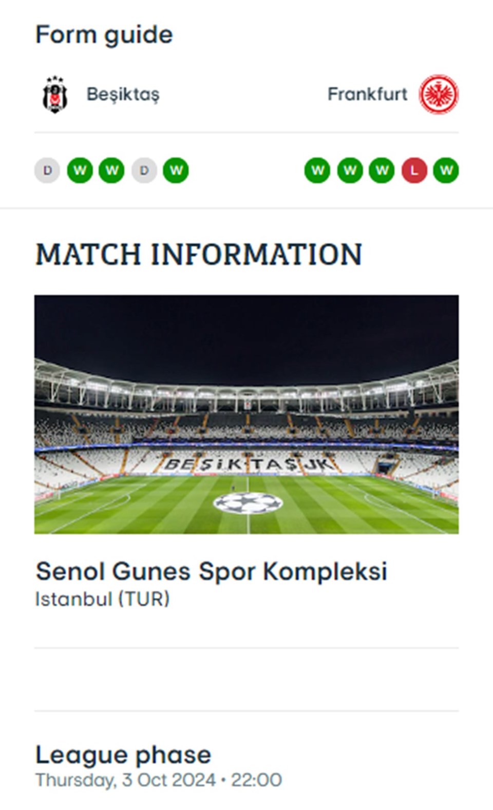 UEFA'dan Beşiktaş maçının stadı için Şenol Güneş Spor Kompleksi hatası - 1