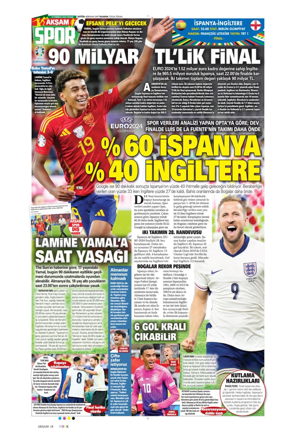 "Devlerle yarışa girdi: Hedef Felix" (14 Temmuz 2024 spor manşetleri) - 6