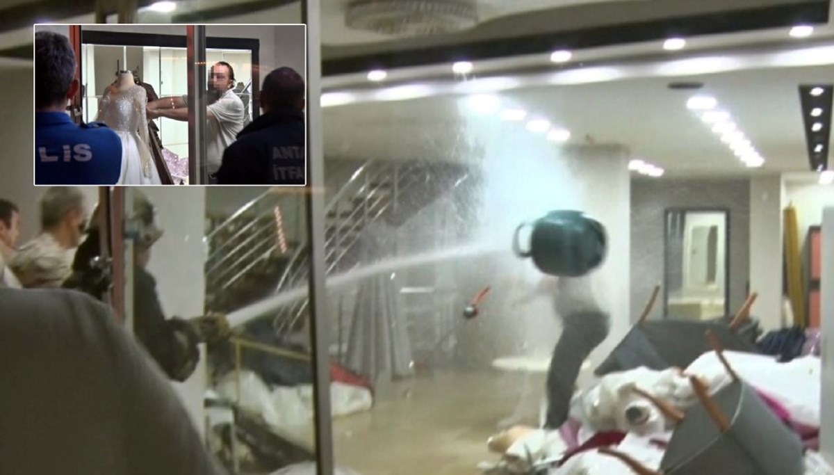 Eşinin mağazasını yakmaya çalışttı