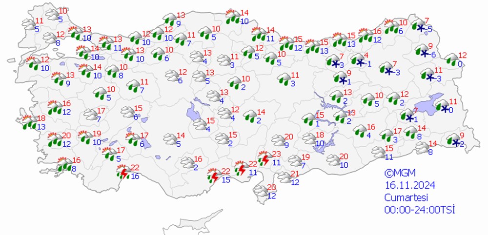 8 il için sarı kodlu sağanak uyarısı: Karla karışık yağmura dikkat! - 13