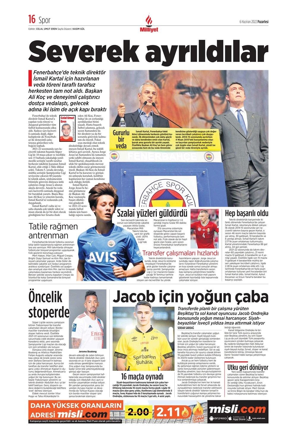 Günün spor manşetleri (6 Haziran 2022) - 30