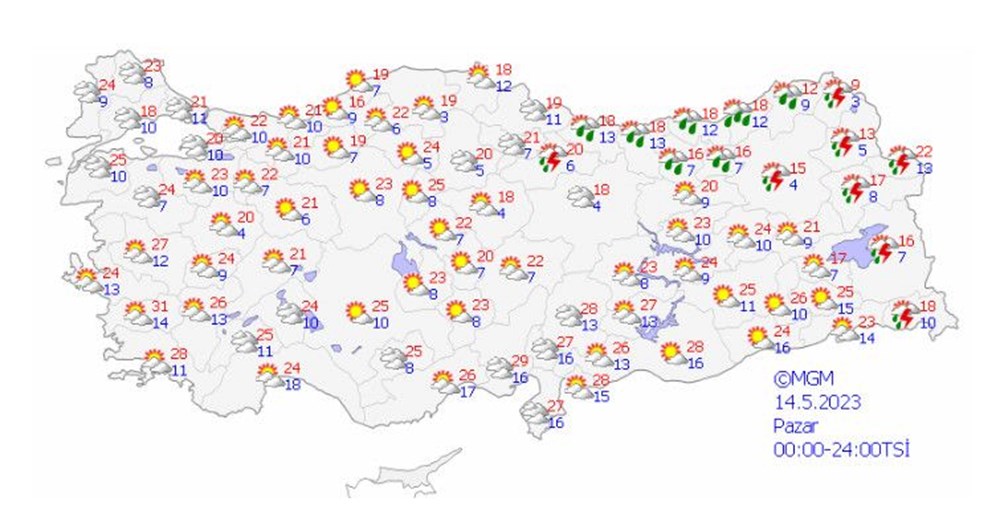 Hafta sonundan itibaren sıcaklıklar artıyor (12 Mayıs MGM hava durumu raporu) - 16