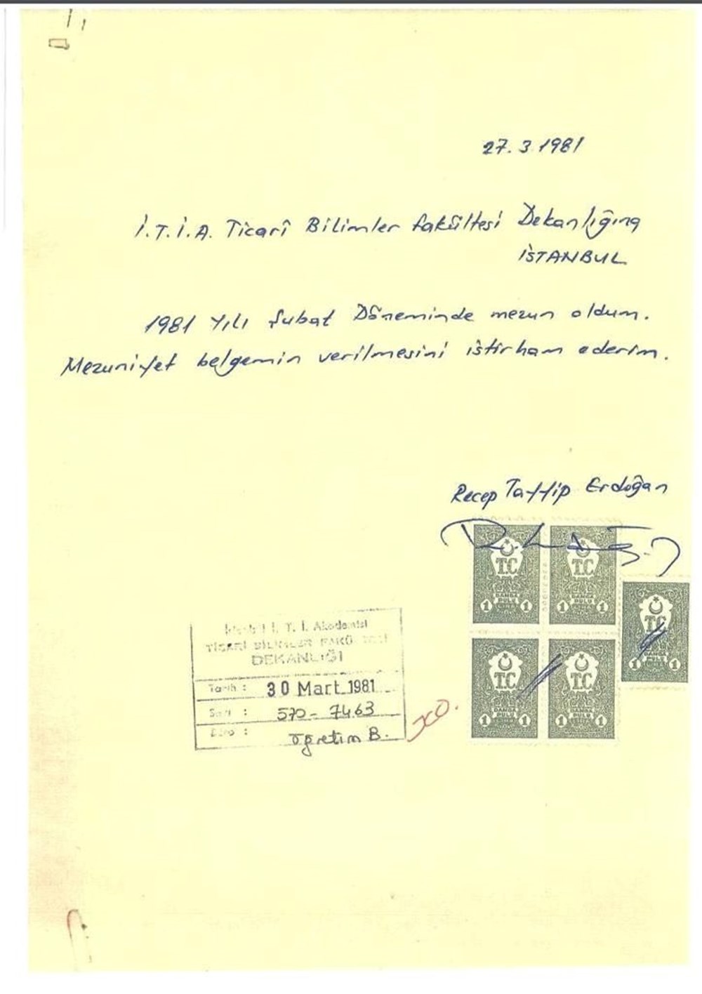 İletişim Başkanlığı'ndan paylaşım: Cumhurbaşkanı Erdoğan'ın üniversite diploması