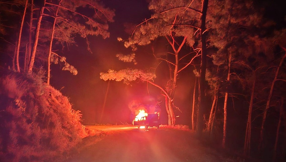 Alevler ormana sıçramadan söndürüldü