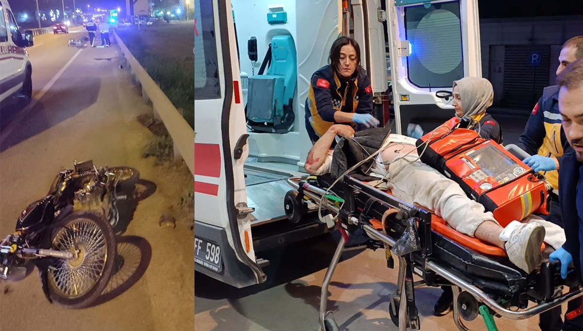 Sokakta motosikletle yarış hastanede bitti