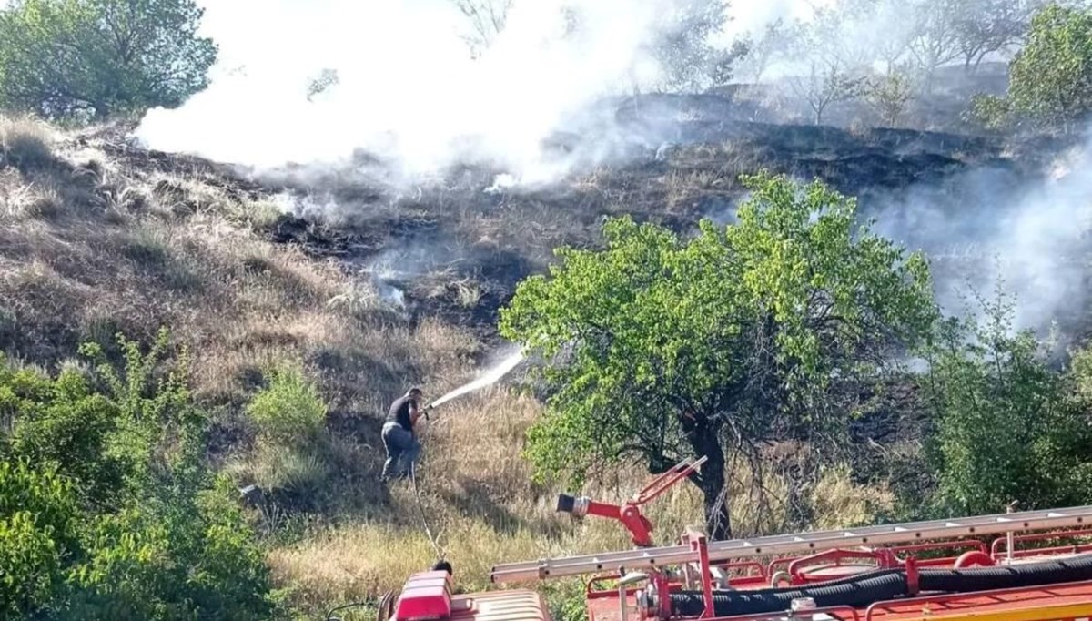 Erzincan'da örtü yangını