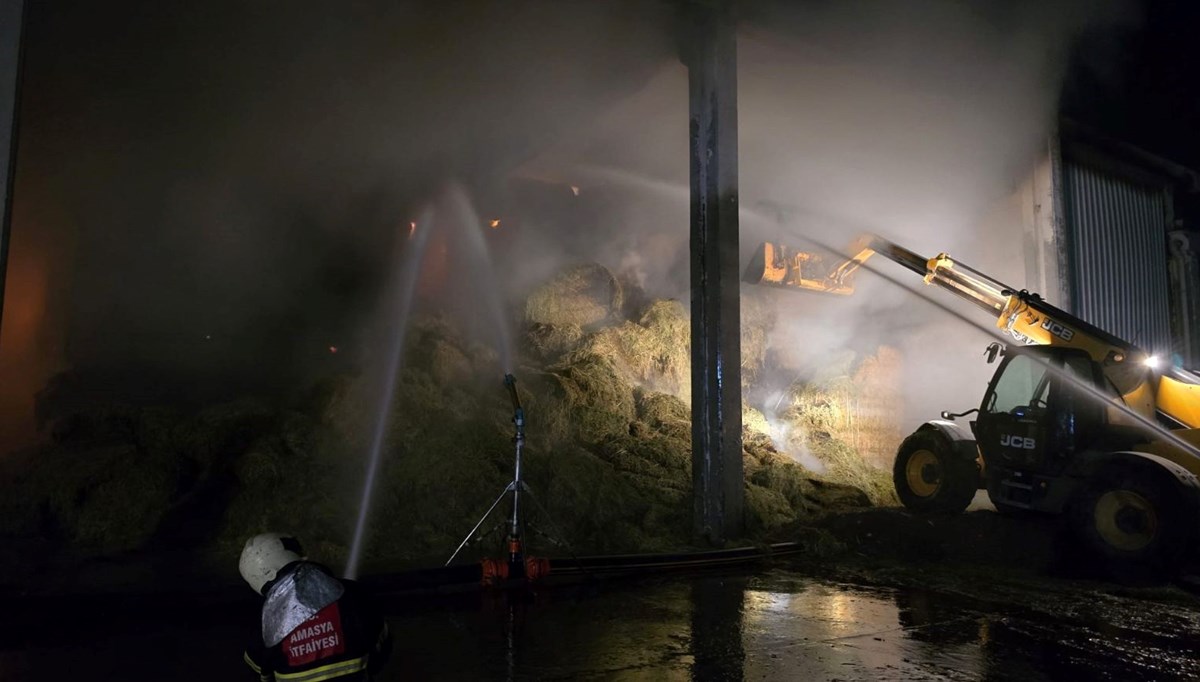 Amasya'da çiftlikte korkutan yangın