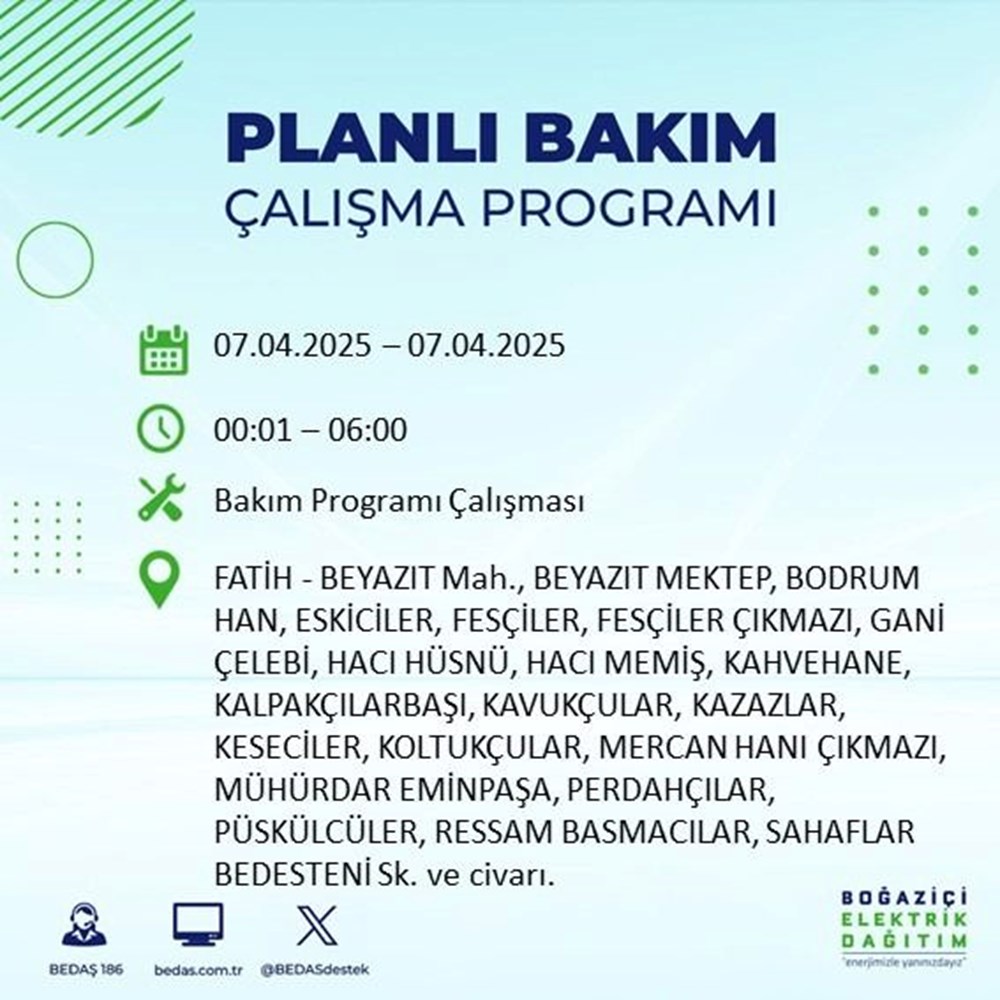 İstanbul'un 21 ilçesinde elektrik kesintisi: Elektrikler ne vakit gelecek? 9 saat sürecek (7 Nisan BEDAŞ kesinti programı) 100 dqiYw74igEmvkauZ31EZ2w