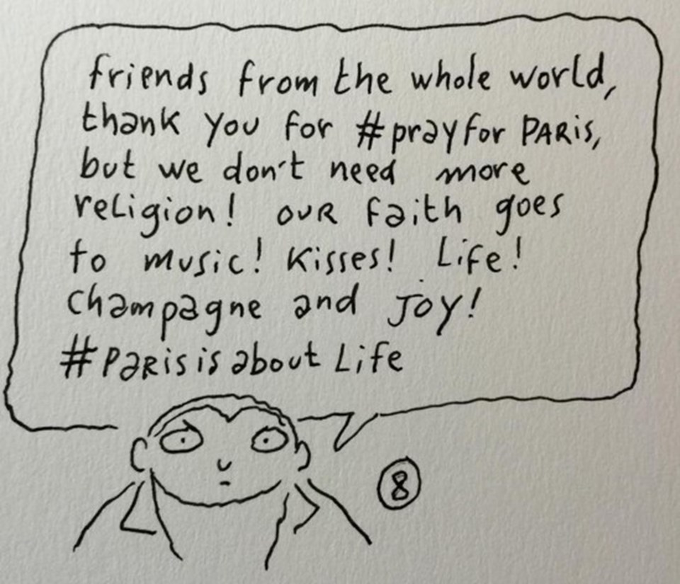 Joann Sfar'ın Instgaram üzerinden paylaştığı bu kareye kısa sürede onlarca yorum geldi.