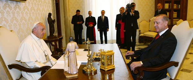 erdoğan papa vatikan ilk kare