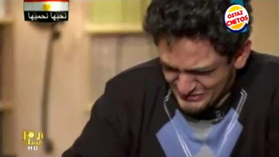 Golim'in televizyonda gözyaşlarına hakim olamadığı an.
