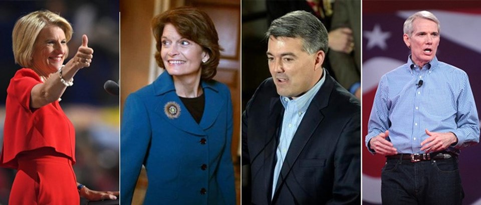Senatröler Shelley Moore, Lisa Murkowski, Cory Gardner ve Rob Portman