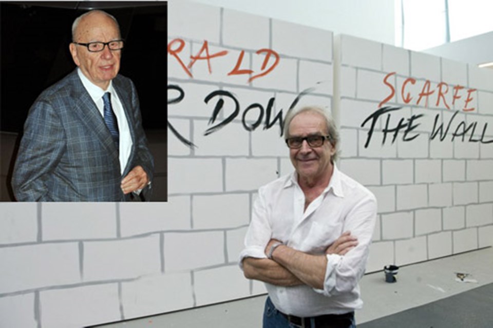 Rupert Murdoch (küçük resim) ve karikatürist Gerald Scarfe