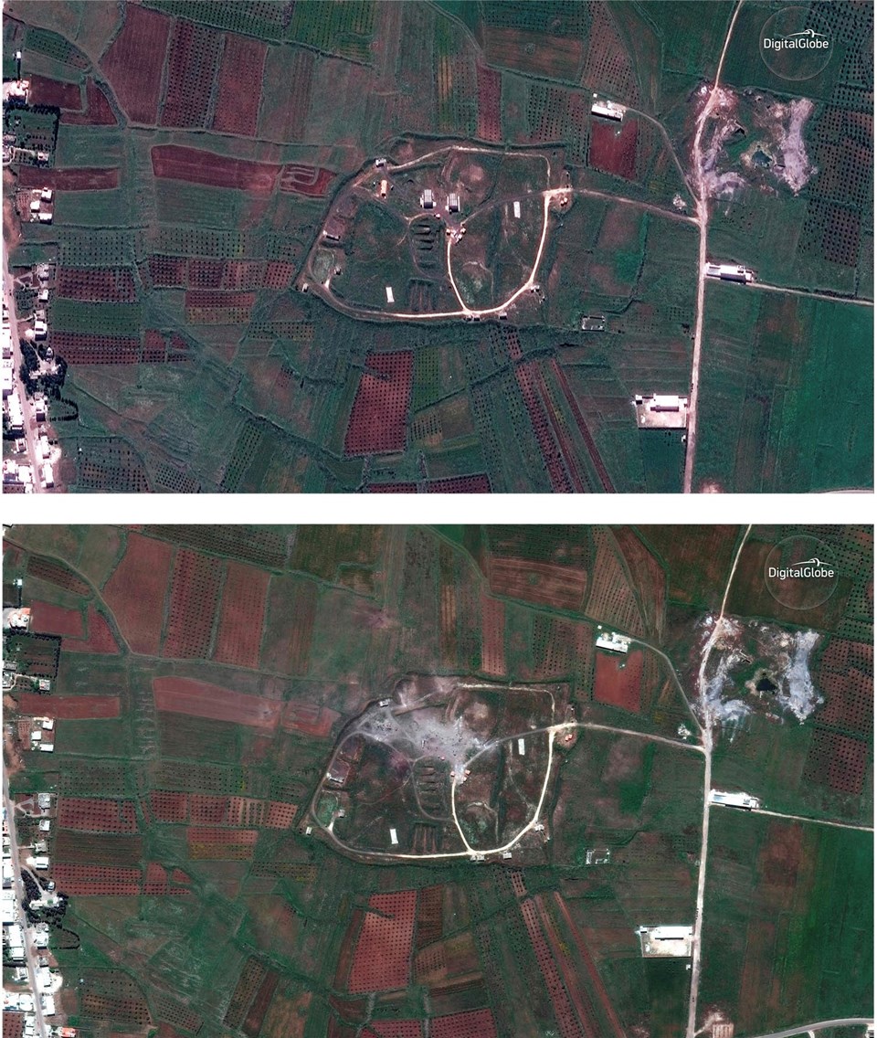 ABD'nin hava saldırısı, uydudan böyle görüntülendi.