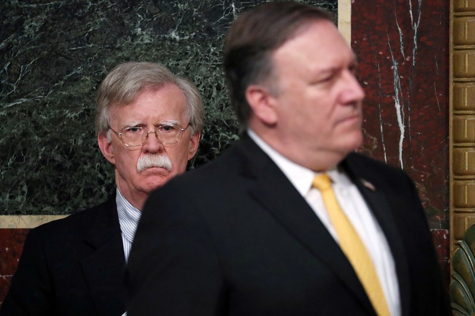 ABD Dışişleri Bakanı Mike Pompeo ve görevden alınan Ulusal Güvenlik Danışmanı John Bolton