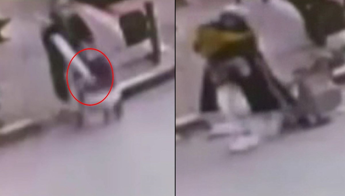 Anne ve bebeğinin ölümden döndüğü kaza kamerada