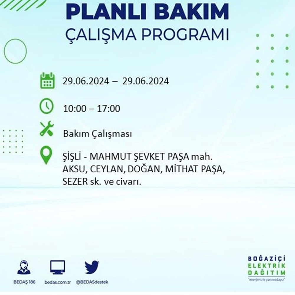 İstanbul'un 11 ilçesinde elektrik kesintisi: Elektrikler ne zaman gelecek? (BEDAŞ 29 Haziran elektrik kesintisi programı) - 17