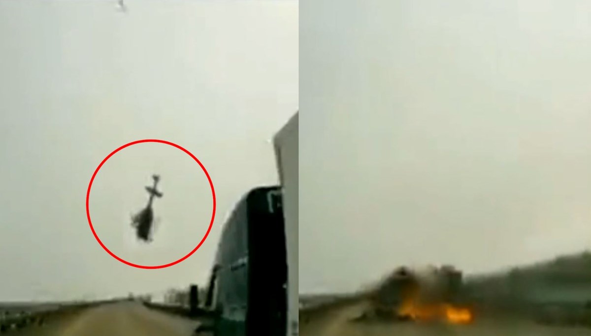 ABD'de helikopter otoyola düştü
