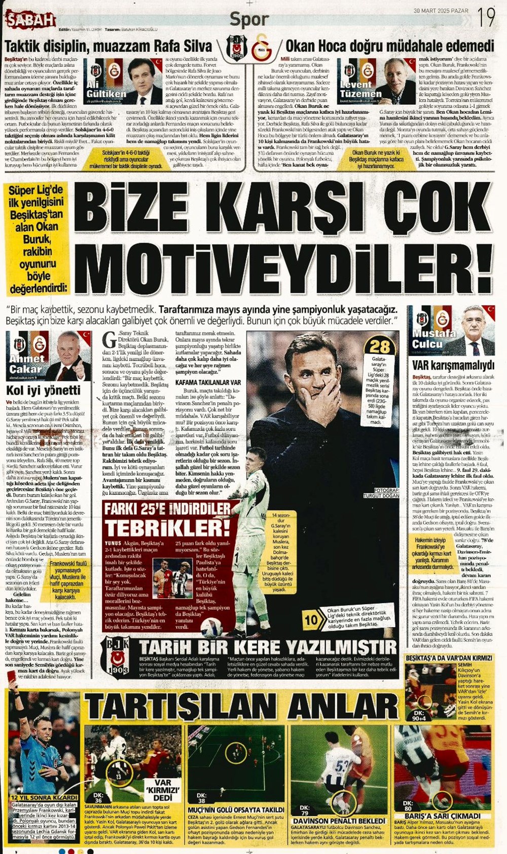 "Zirveye Kartal pençesi" (30 Mart 2025 spor manşetleri) - 8