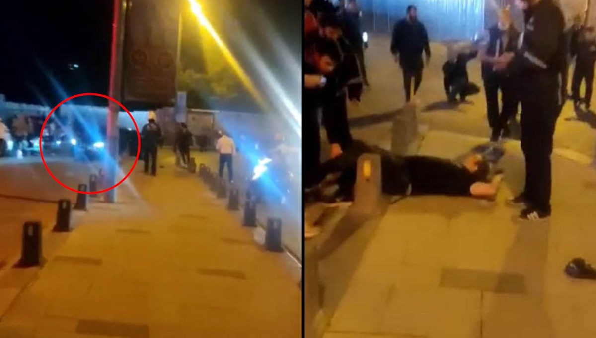 Lüks otomobilini yayaların üzerine böyle sürdü