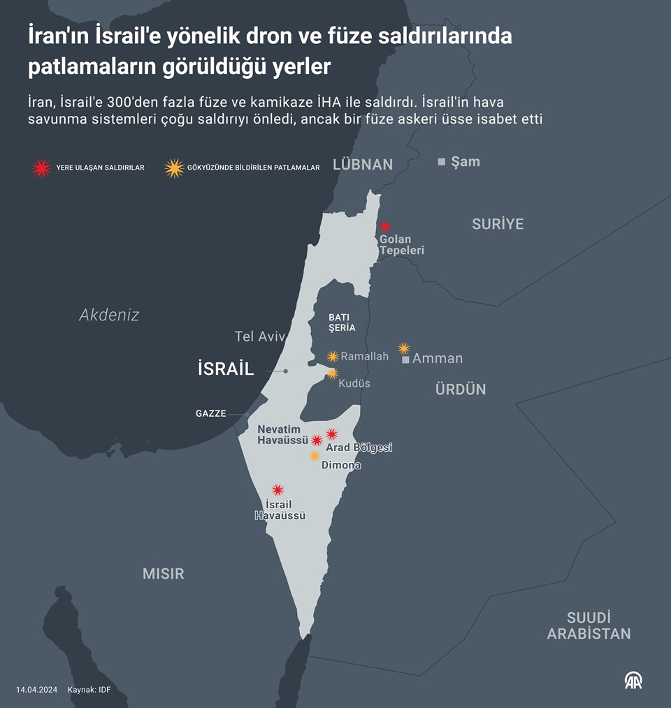 İran, İsrail saldırısında 300'den fazla füze ve İHA kullandı  | Patlamaların görüldüğü yerler - 1