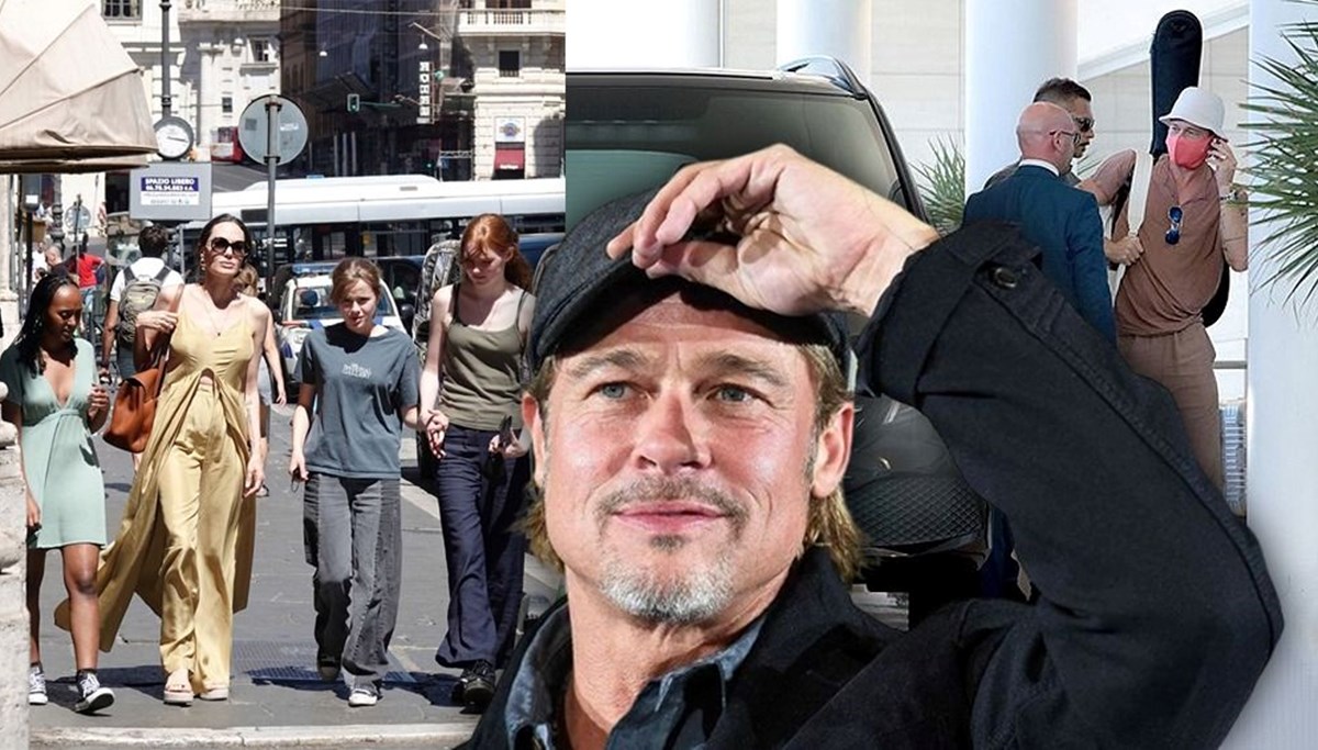 Brad Pitt çocuklarını görmek için büyük bir gizlilik içinde Roma'ya geldi