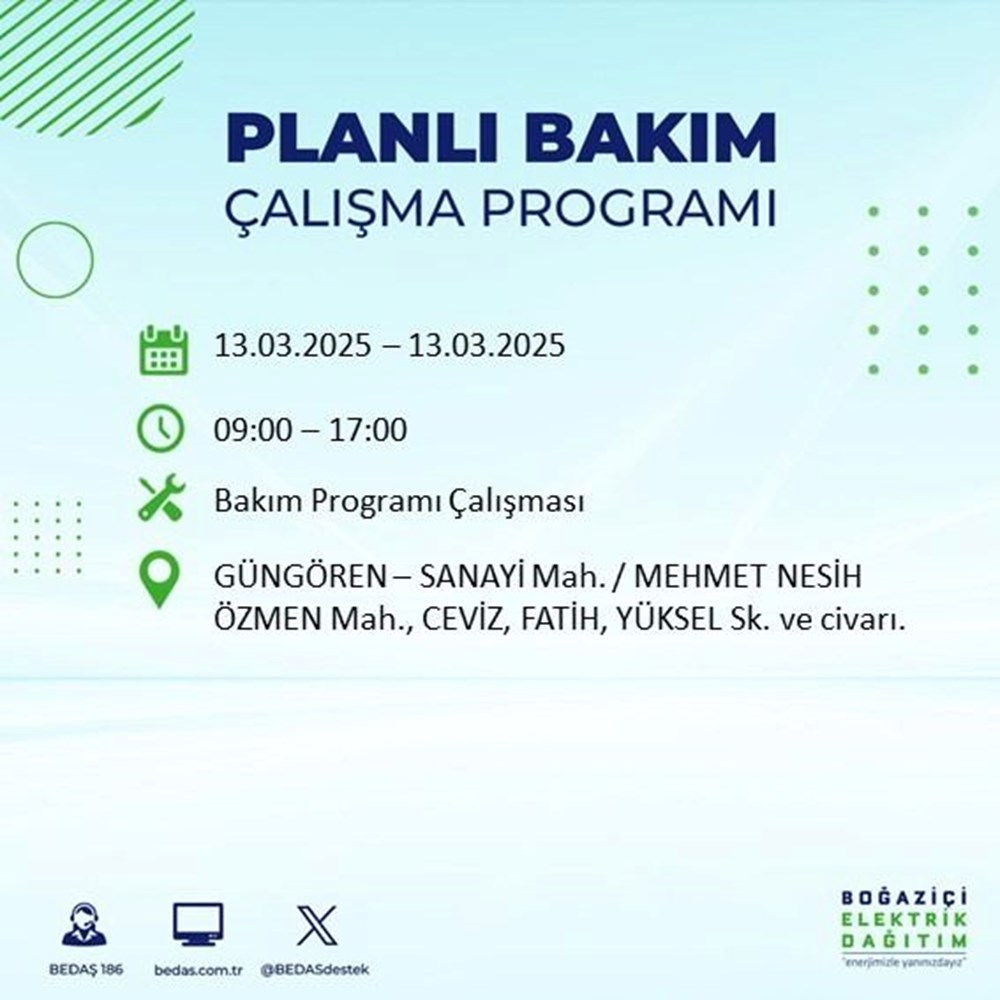 İstanbul'da Elektrikler Ne Zaman Gelecek? 19 İlçede Kesinti Alarmı (13 Mart Kesinti Haritası) 102 eMtyda6V9025PXNzBy1RIg