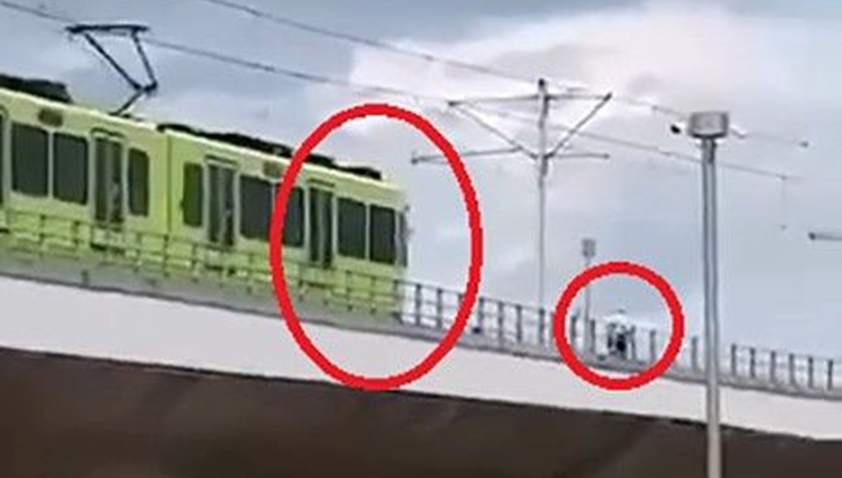 Raylardan durağa yürüdü, metroya binip gitti Raylardan durağa yürüdü, metroya binip gitti