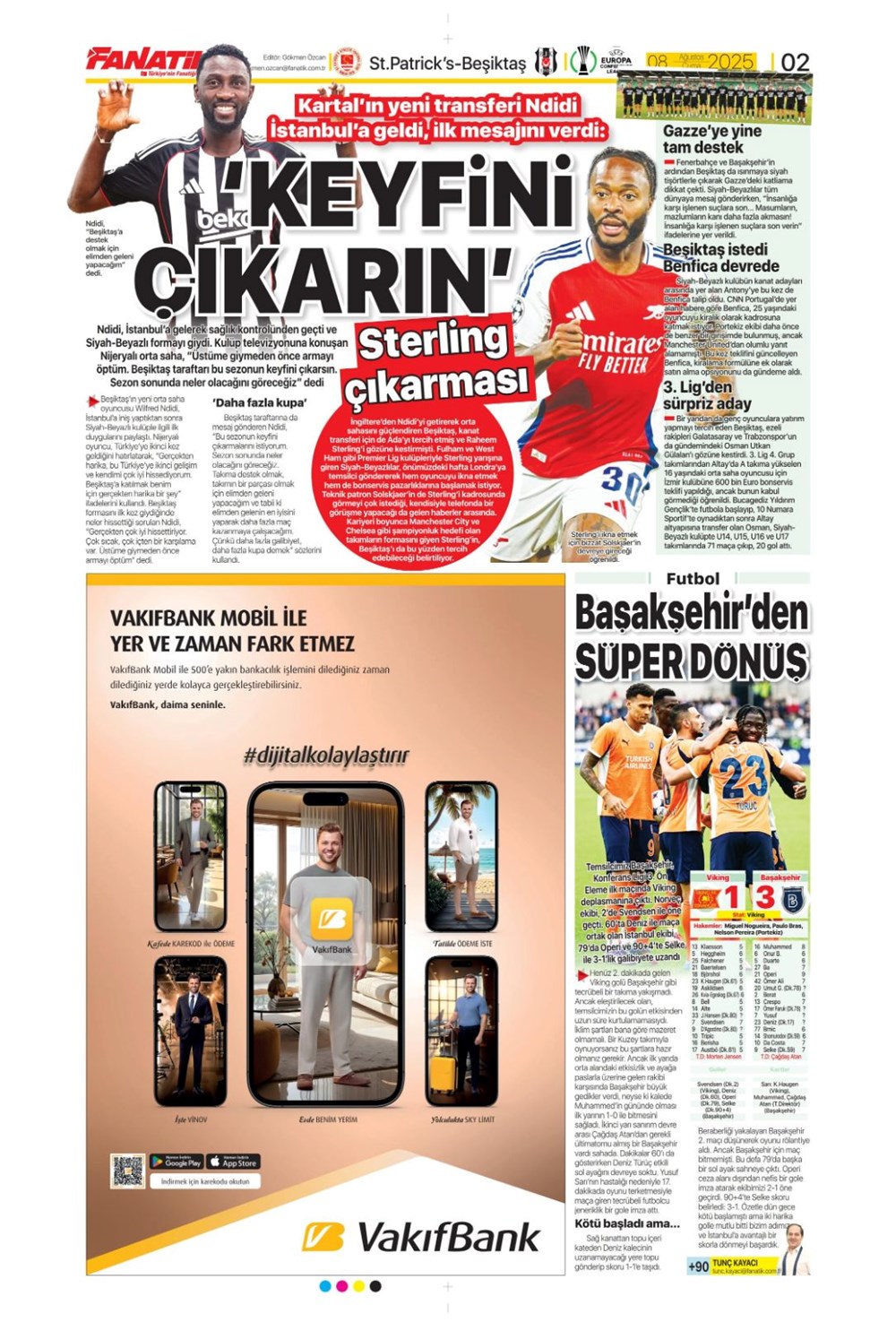 "Gidenin yeri dolmadı" (8 Ağustos spor manşetleri) - 2
