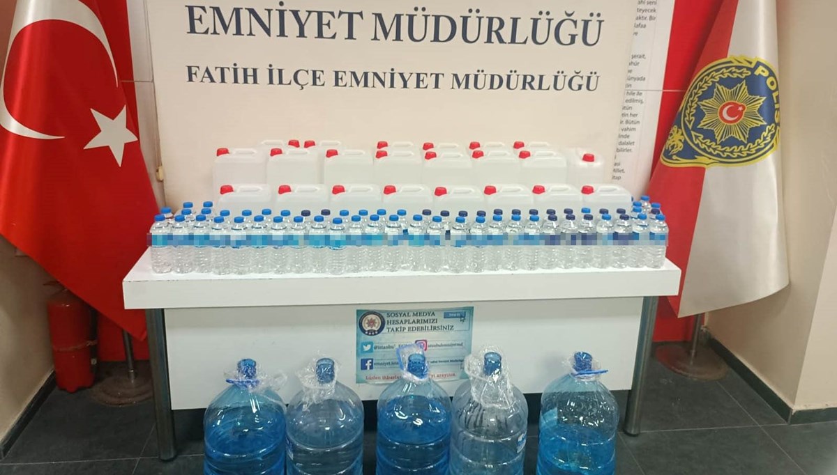 Fatih'te sahte içki operasyonu: 155 litre sahte alkol ele geçirildi Fatih'te sahte içki operasyonu: 155 litre sahte alkol ele geçirildi
