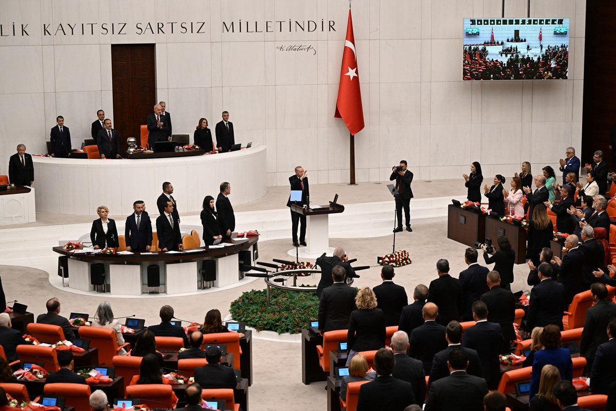 Genel Kurul salonuna giren Cumhurbaşkanı Erdoğan Genel Kurul salonuna giren Cumhurbaşkanı Erdoğan
