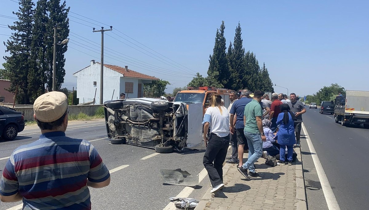 Otomobil, araca çarparak takla attı