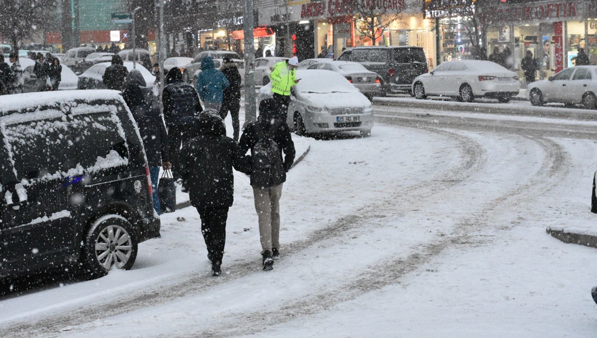 Erzurum ve Kars'ta kar etkili oluyor