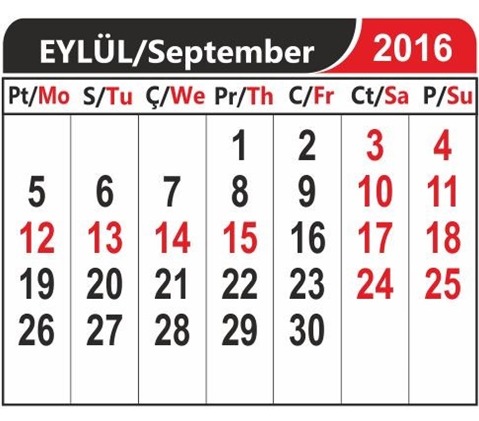 Okullar 19 Eylül Pazartesi günü açılacak. Kurban Bayramı tatili ise yine 9 gün.