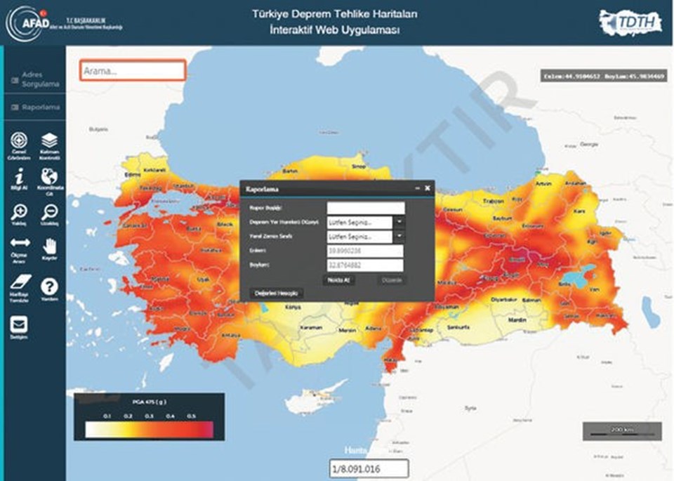 Mahalle mahalle arama yapmak mümkün.