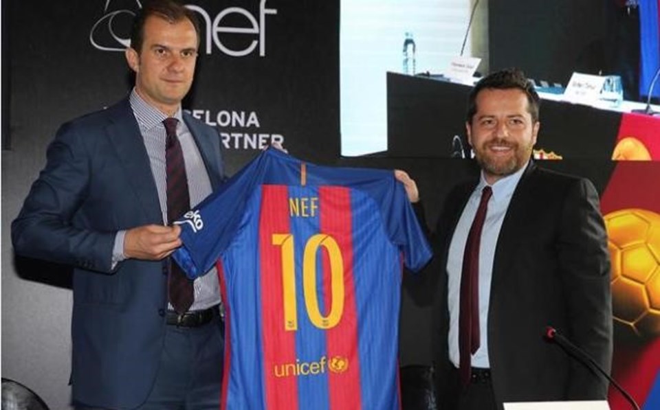 FC Barcelona CRO’su (Chief Revenue Officer - Gelirler Bölümü Başkanı) Francesco Calvo ve Nef İcra Kurulu Başkanı Erden Timur