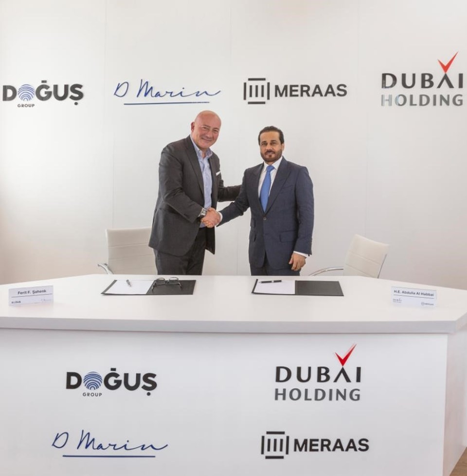 Doğuş Grubu Yönetim Kurulu Başkanı Ferit F. Şahenk ve Meraas ve Dubai Holding Yönetim Kurulu Başkanı Abdulla Al Habbai