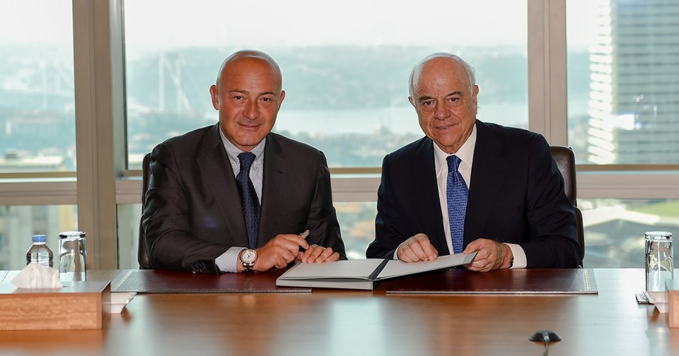 Doğuş Holding Yönetim Kurulu Başkanı Ferit Şahenk ve BBVA'nın Yönetim Kurulu Başkanı Francisco Gonzalez