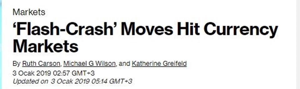 Dolarda yaşanan Flash Crash hareketi 2019'un ikinci iş gününe damga vurdu.