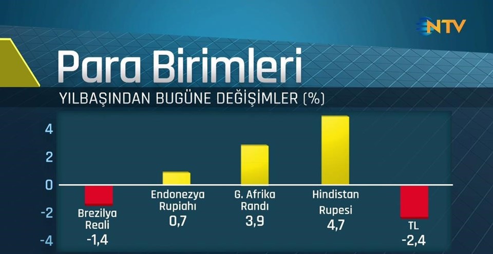 Yılbaşından bugüne gelişmekte olan para birimlerindeki değişimler