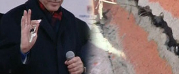 TOKİ konutları çatladı