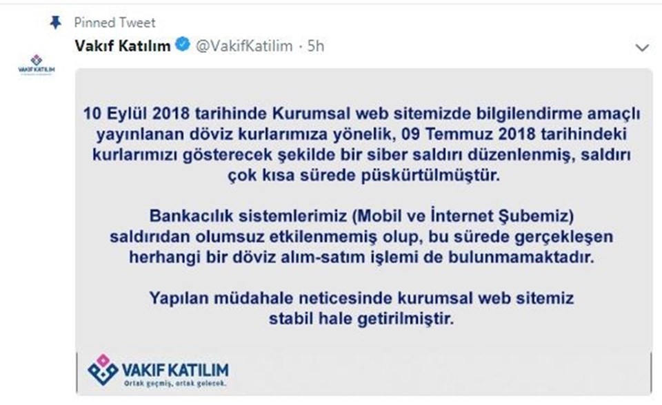 Vakıf Katılım twitter hesabı
