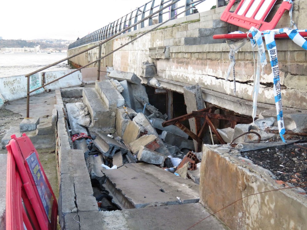 Üsküdar Sahili'nde korkutan çökme - 4