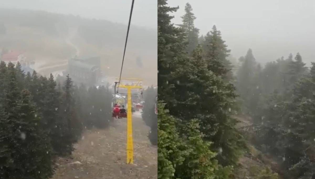 Uludağ’da sezonun ilk karı yağdı